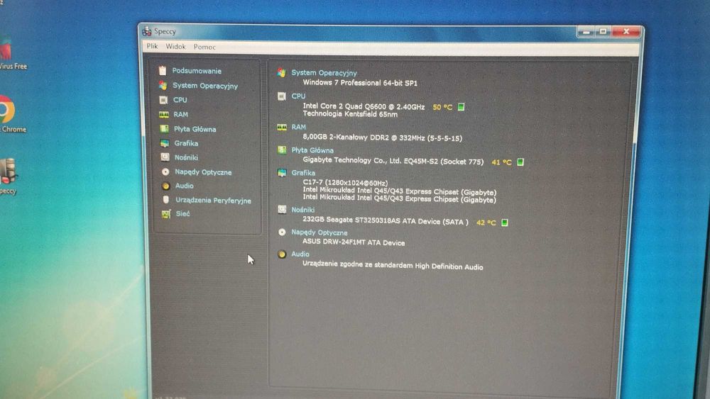 Komputer stacjonarny 8GB + Monitor