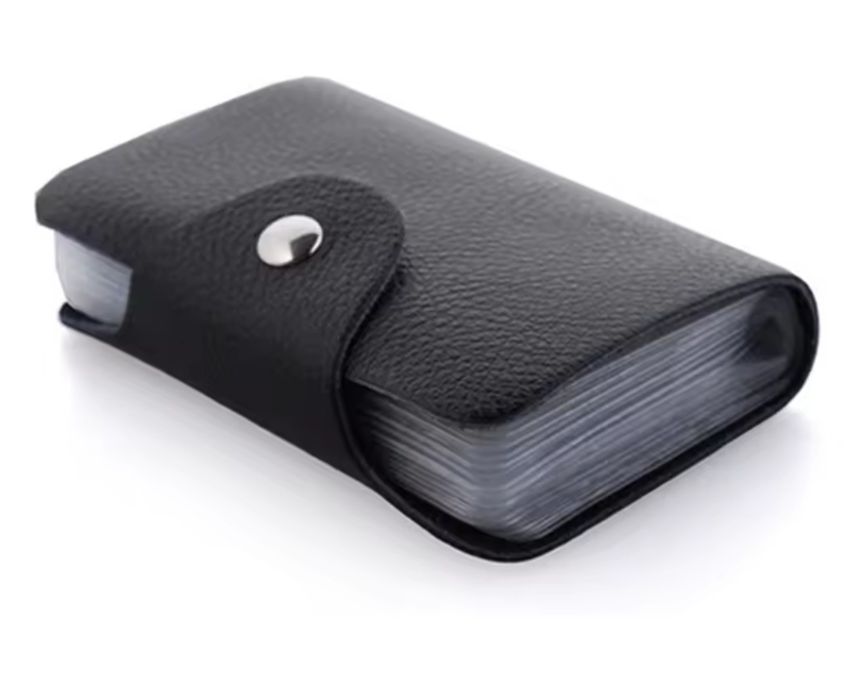 Etui na karty skóra naturalna kolor czarny