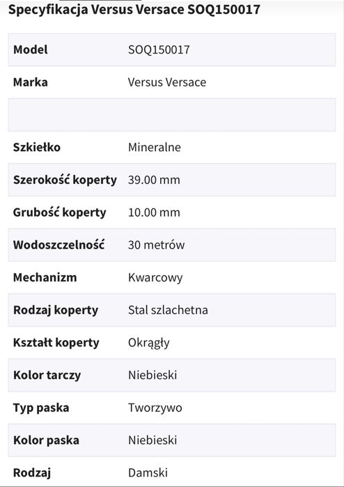 Zegarek damski Versus Versace Fire Island kobaltowy nowy