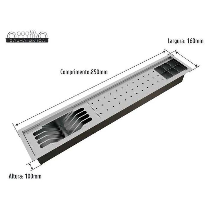 Cubas e Escorredores embutidos em Aço inox