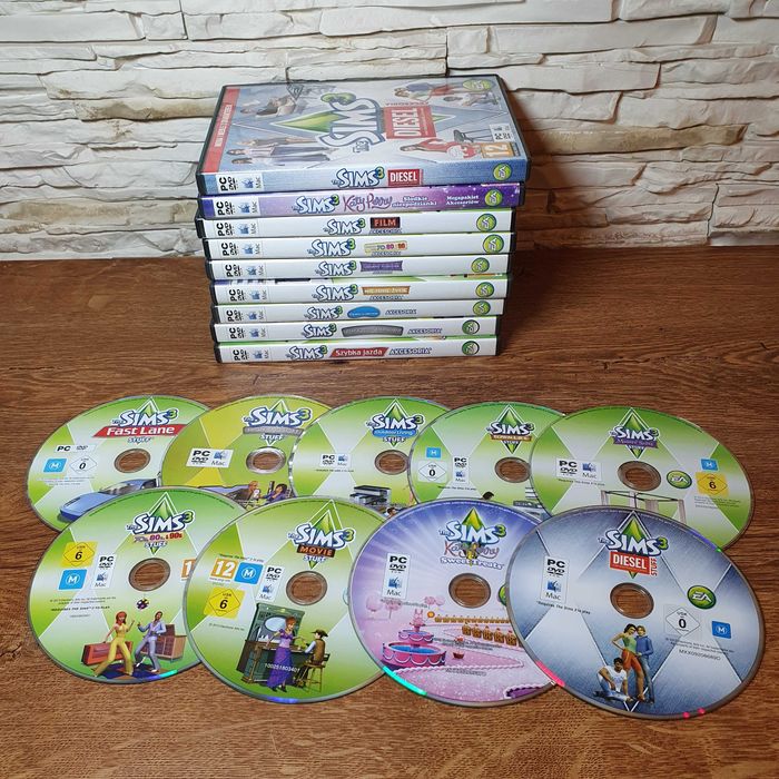 THE SIMS 3 zestaw WSZYSTKIE 9 AKCESORIA - polskie wydania PL [PC]