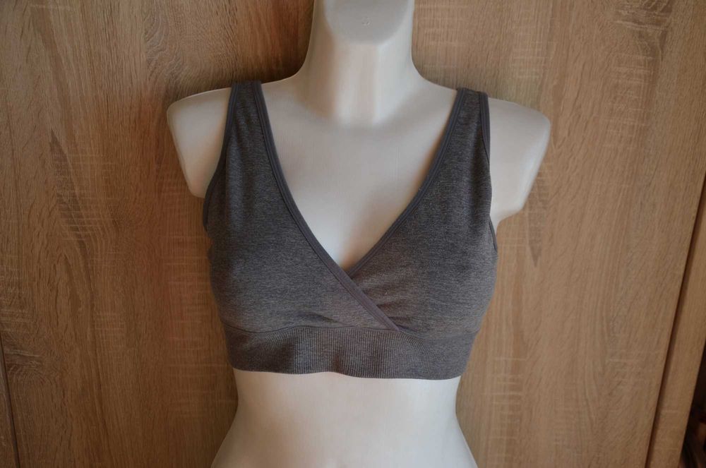Biustonosz szary kopertowy sportowy H&M M 38