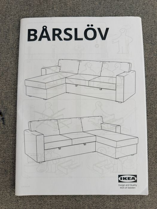 Sofá-cama com chaise longue IKEA