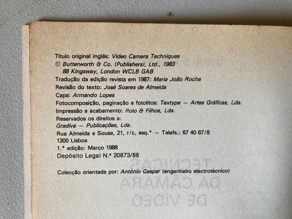 Técnicas da Câmara de Vídeo, de Gerald Millerson