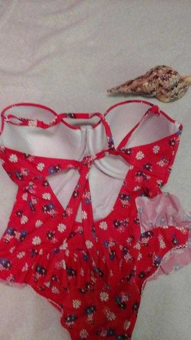 Кораловий купальник, танкіні 14dd (розмір 48-50).