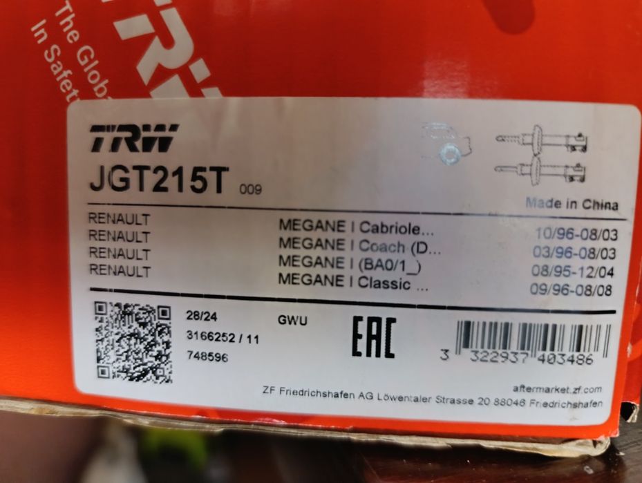 2 Amortyzatory renault megane tyl