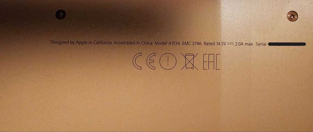 Ноутбук Apple MacBook Gold 12  2015 року  8GB RAM 256 GB SSD
Gold