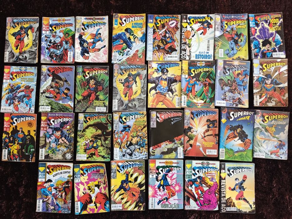 Mega Lote BD DC Anos 90 - 73 Revistas Super-Homem, Superboy e Sagas Completas