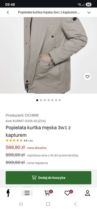 Kurtka Parka Ochnik 3w1 rozmiar L