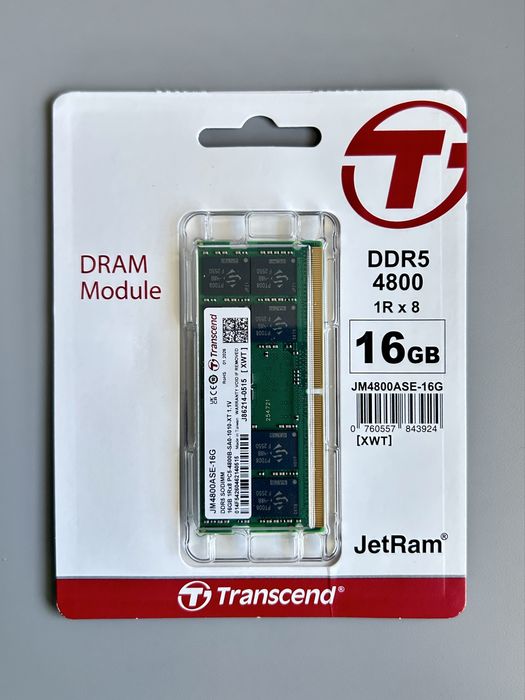 Pamięć RAM Transcend DDR5 16GB 4800 CL40 SO-DIMM (JM4800ASE16G)