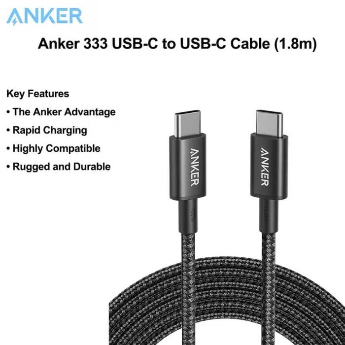 Кабель Anker Nylon 100W - довжина 1м/1.8м (A8757)
