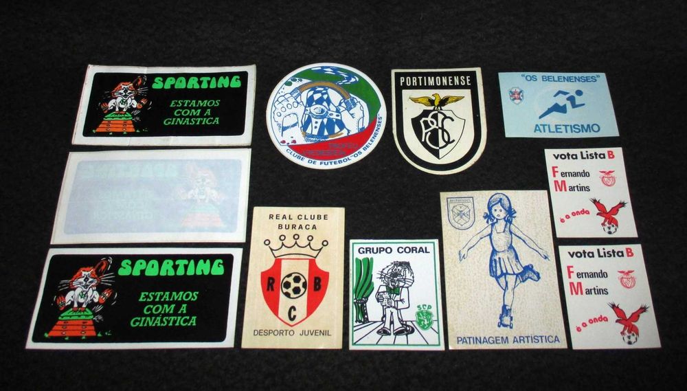 Autocolantes Antigos Desporto Benfica Sporting Futebol Ginástica