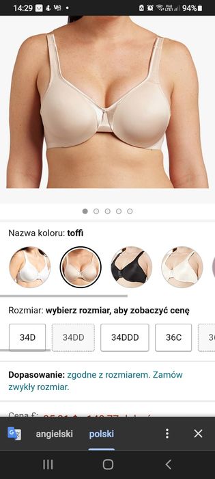 Olga by warners biustonosz 2 pack 42D/44D