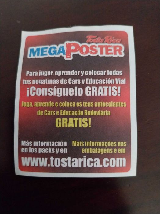 Cromo, Carros, Cars, Tosta Rica, Mega Poster, Disney Pixar