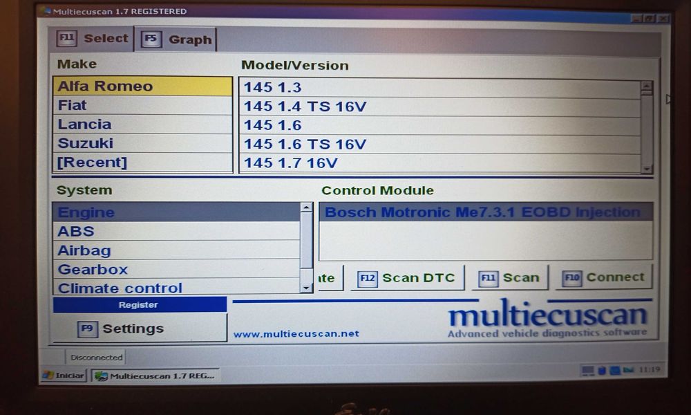 Diagnóstico automóvel OBDII multimarcas