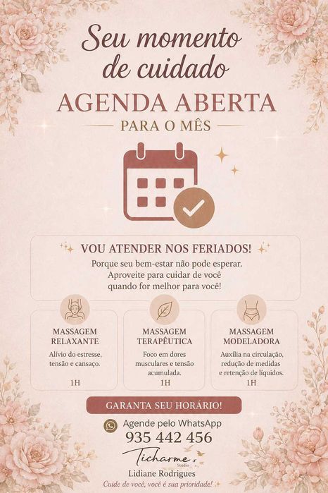 MASSAGENS PARA SENHORAS  Sou Massoterapeuta e realizo atendimentos exclusivamente para mulheres.  Massagem Relaxante, Terapêutica, Modeladora