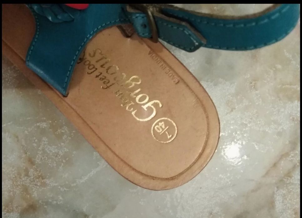 Sandaly Japonki skora naturalna 40