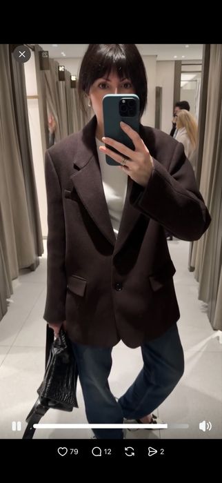 Вовняний жакет /пальто від Zara