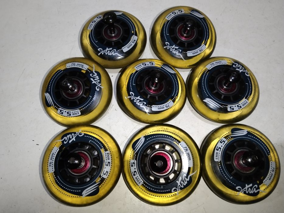 Kółka do rolek kauczukowe 76 mm ABEC 3