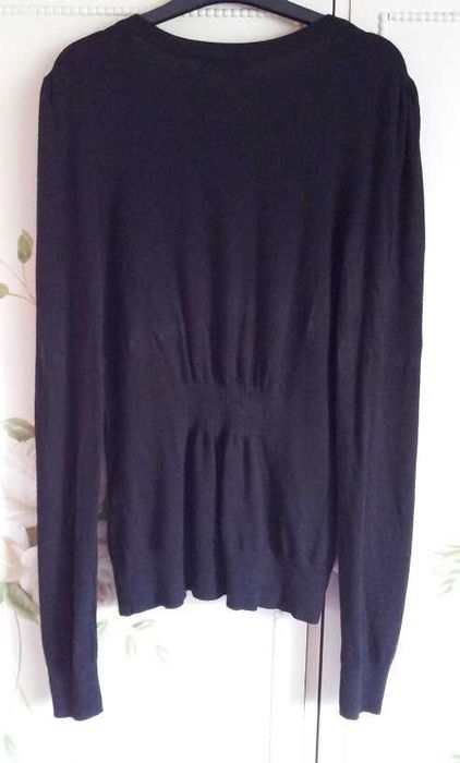Sweter kardigan Orsay M 38 czarny L 40 guziki zapinany dekolt V serek