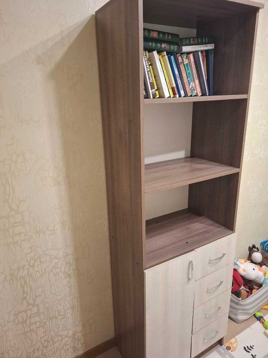 Шафа пенал з шухлядами і полицею з дверцятами ШхВхГ 60.5х190.5х37см