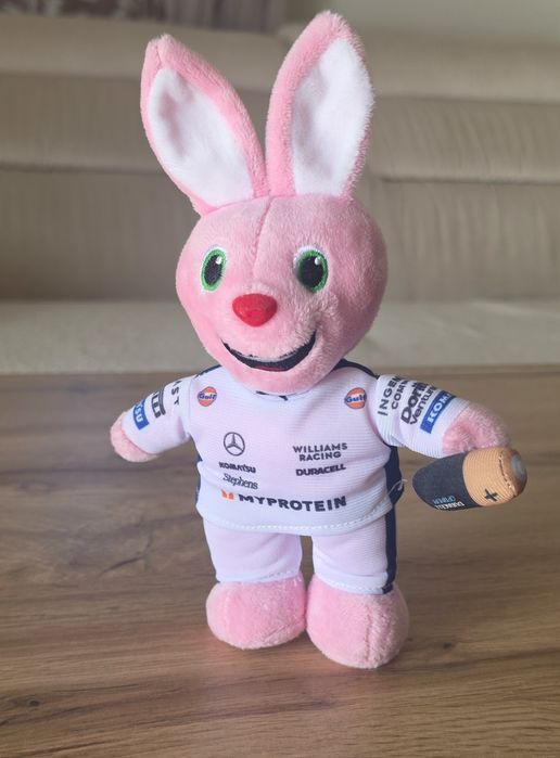 Maskotka królik formuła 1 Duracel F1 Williams racing  Komatsu