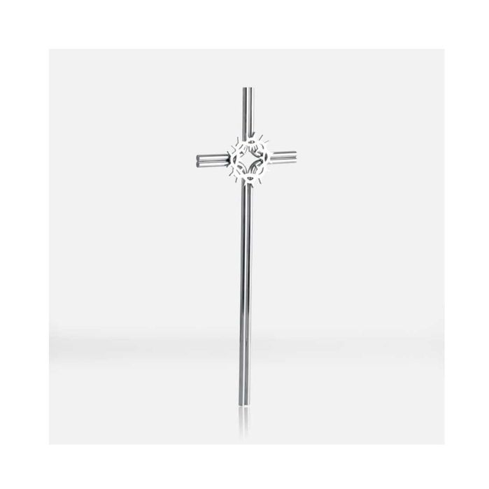 Krzyż ze stali nierdzewnej cmentarny, nagrobny leżący K09