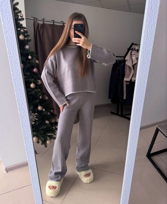 Вʼязаний костюм(блакитний)