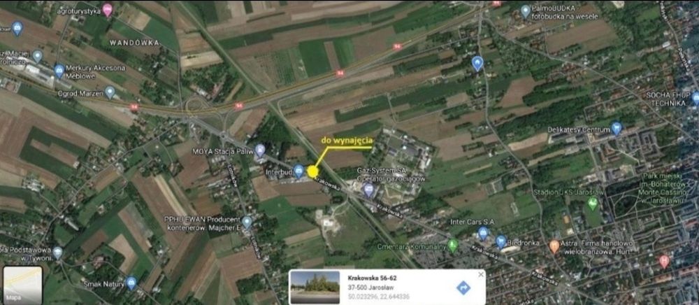 Wynajmę działkę 40 arów przy drodze w Jarosławiu