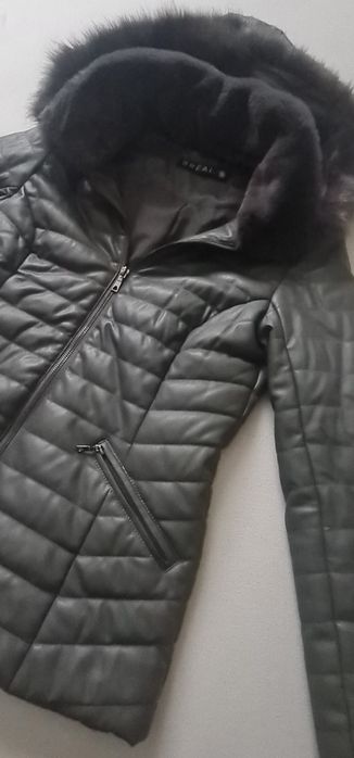 Kurtka BREAL 38 sztuczna skóra z futerkiem jak z szynszyli