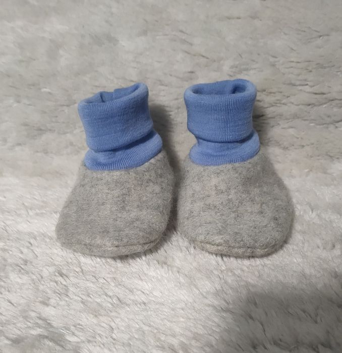 Kapcie niechodki wełna merino 17 10,5cm Laannaland