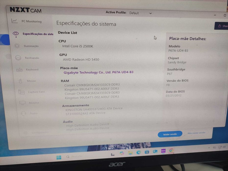 Computador + Monitor + Teclado + Rato + Impressora