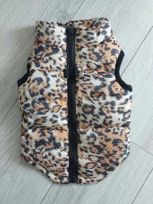 Kurtka w panterkę dla małego psa, rozmiar M