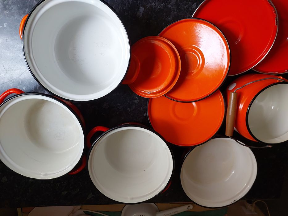 Кастрюли эмалированные набор