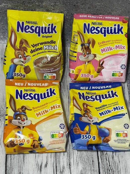 Напій молочний Nesquik Несквік ваніль,полуниця,банан і оригінал 350 г