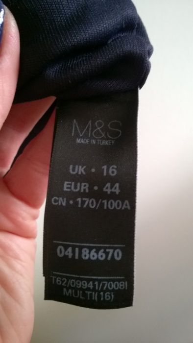 Sukienka Marks&Spencer, czarna w żółte kwiaty