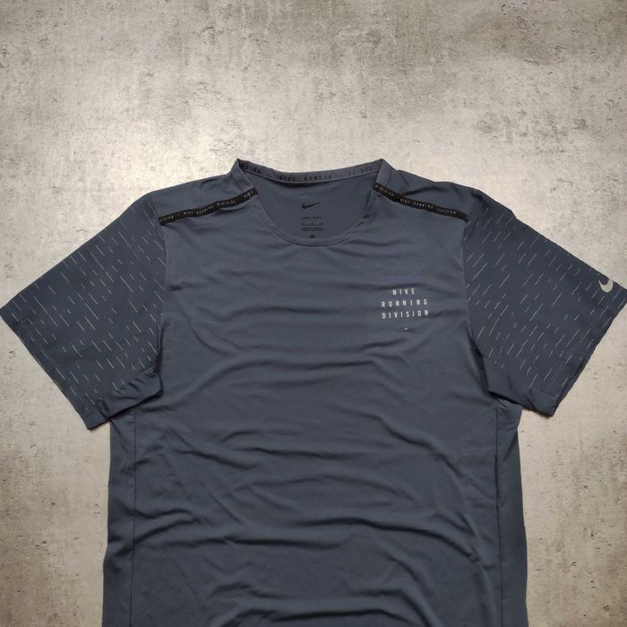 MĘSKA Elegancka PREMIUM Granatowa Koszulka Sport Dri-Fit Nike Running