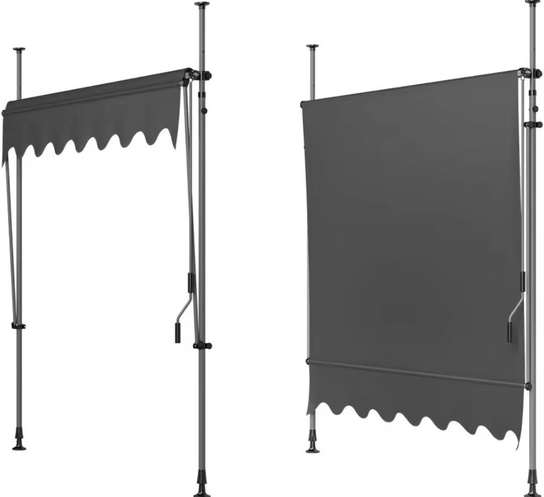 Toldo de varanda patio jardim com manivela proteção solar e chuva