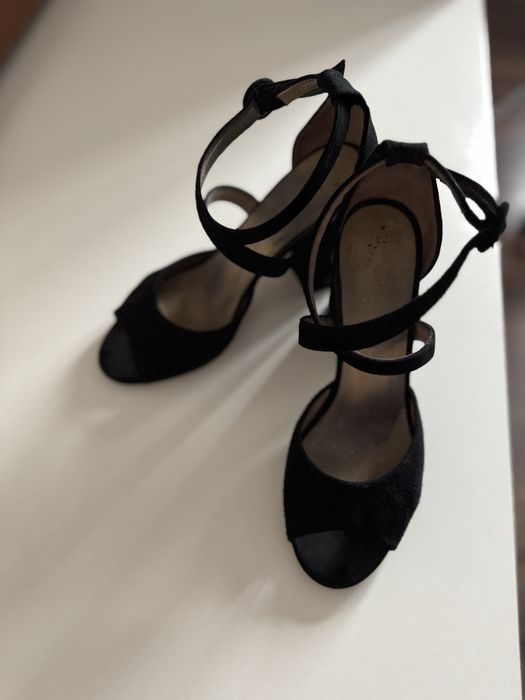 Босоніжки замша чорні