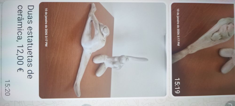 2 estátuas de cerâmica para venda