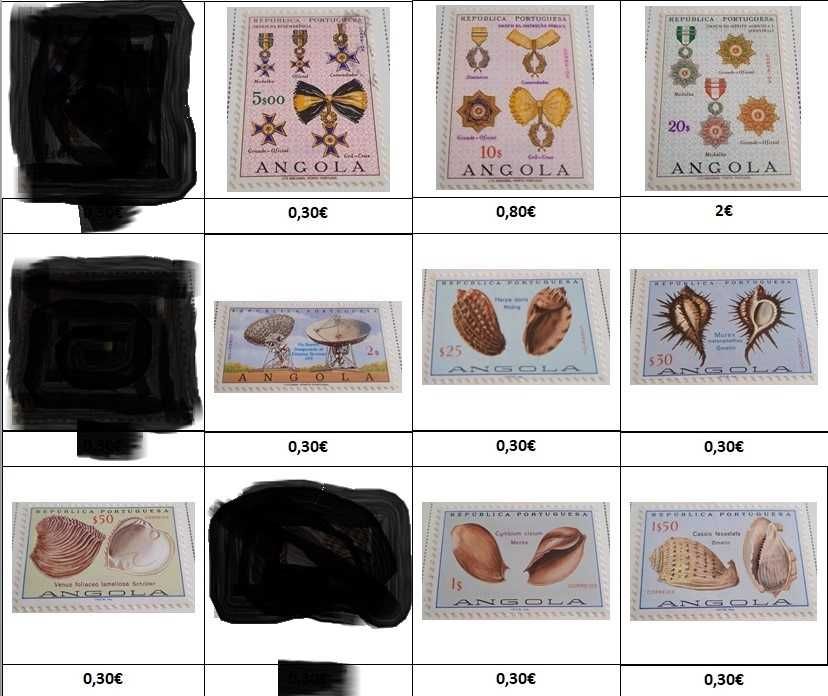 Selos de Angola 1914 a 1974 e República de Angola 1976 a 1982