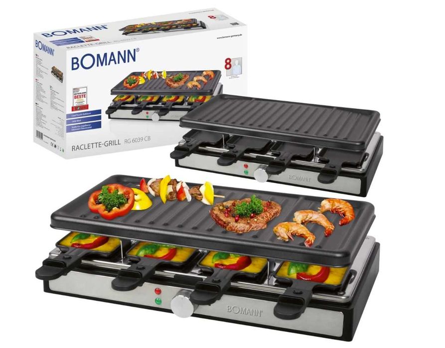 Grill elektryczny bomann raclette nieprzywierająca powłoka 1400W
