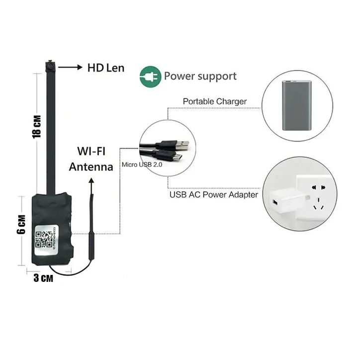 Камера для екзамена міні. Прихована wifi маленька відео камера. Скрыта
