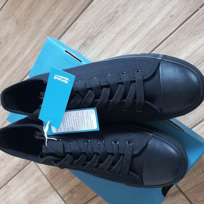 Sprandi- Nowe czarne  trampki-45