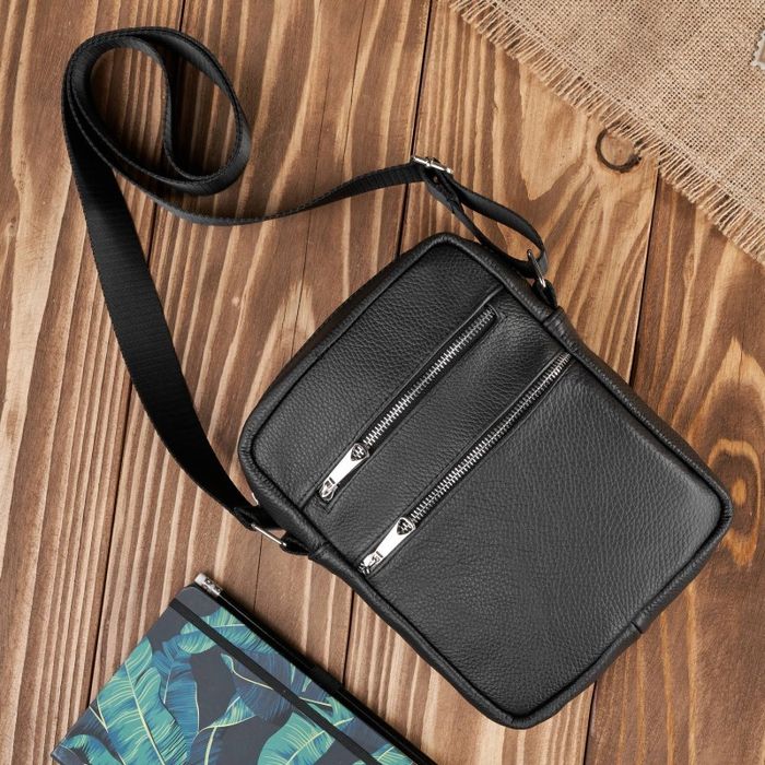 saszetka męska skórzana torba męska na ramię czarna abruzzo abr-05
