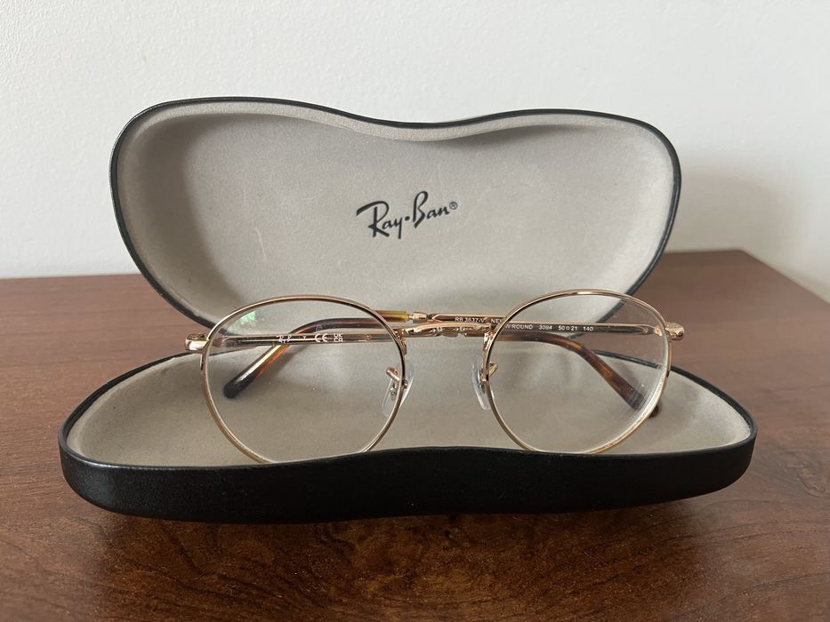 Oprawki Ray Ban różowe złoto metalowe