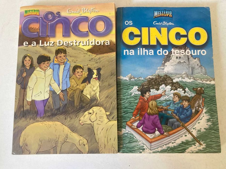 2 Livros - Os Cinco (na Ilha do Tesouro e a Luz Destruidora)