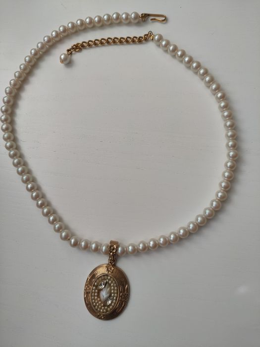 Naszyjnik Vintage, Unikat, retro Napier USA, perły, elegancki