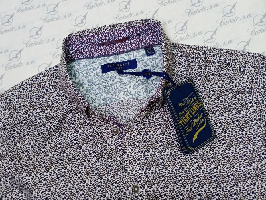 Рубашка мужская Ted Baker хлопковая приталенная размер M