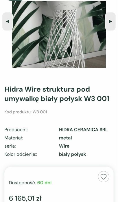 Umywalka wolnostojaca